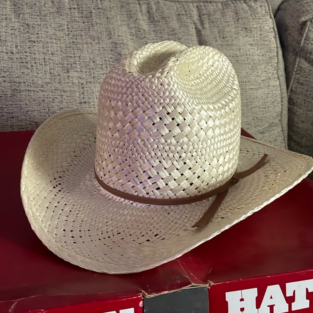 Stallion By Stetson Vintage Straw Western Cowboy Hat 6 3/4